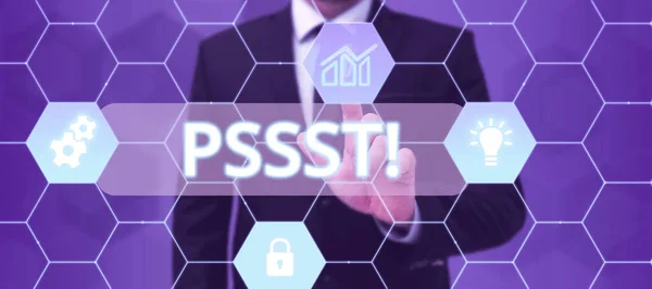 Testo Che Mostra Ispirazione Pssst Concetto Che Significa Espressione Modo — Foto Stock