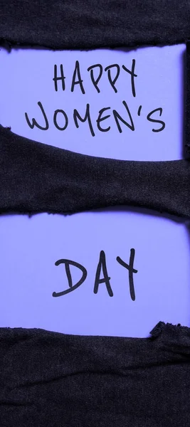Pisanie Tekstu Happy Womens Day Concept Znaczenie Upamiętnić Istotę Każdej — Zdjęcie stockowe