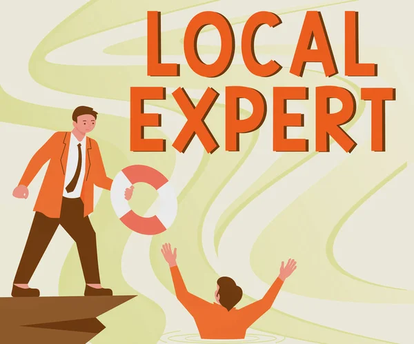 Handgeschriebenes Schild Local Expert Business Showcase Bietet Expertise Und Unterstützung — Stockfoto