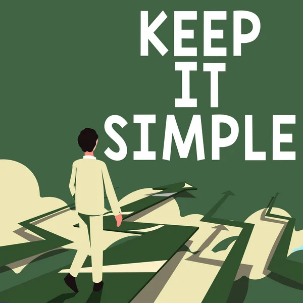 Inspiración Mostrando Signo Keep Simple Concepto Negocio Fácil Lanzar Alrededor — Foto de Stock