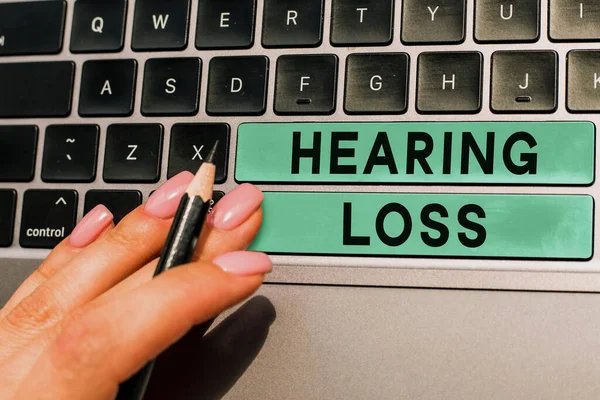 Text Caption Presenting Hearing Loss Business Showcase Partial Total Inability — Stock Photo, Image