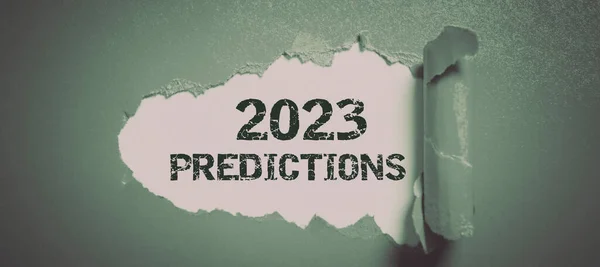 Podpis Tekstowy Przedstawiający 2023 Przewidywania Koncepcja Oznaczający Listę Rzeczy Które — Zdjęcie stockowe