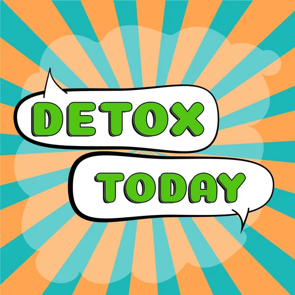 Legenda Texto Apresentando Detox Word Moment Diet Nutrition Health Tratamento — Fotografia de Stock