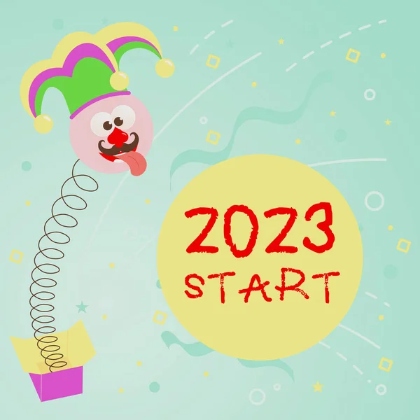 Szöveg Jel Mutatja 2023 Start Word Emlékezés Elmúlt Évben Események — Stock Fotó