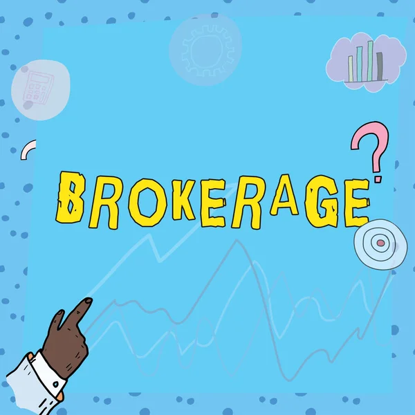 Segno Testo Che Mostra Brokeraggio Business Concept Serve Come Agente — Foto Stock