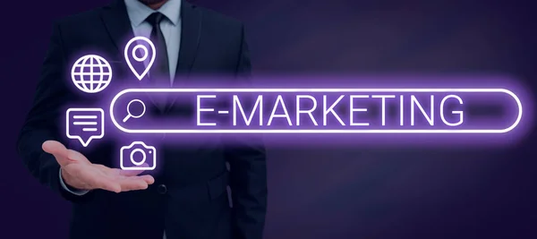 Konceptvisning Marknadsföring Internet Konceptverksamhet Som Säljer Produkter Eller Tjänster Elektroniskt — Stockfoto