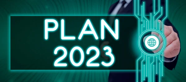Affichage Conceptuel Plan 2023 Internet Concept Proposition Détaillée Pour Faire — Photo