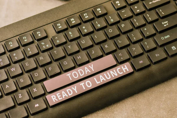 Tekstbord Met Ready Launch Business Concept Een Evenement Iets Nieuws — Stockfoto