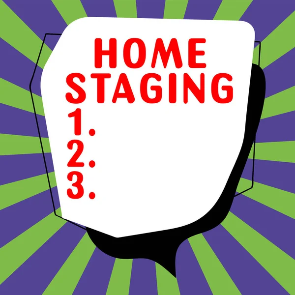 Nápis Zobrazující Home Staging Koncept Znamená Přípravu Soukromé Rezidence Prodej — Stock fotografie