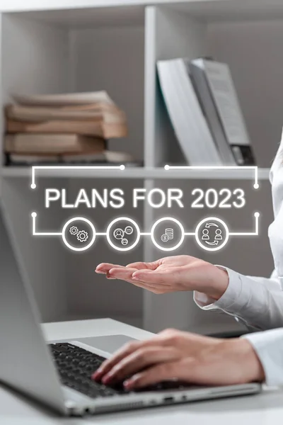 Tekenen Weergeven Plannen Voor 2023 Business Showcase Een Intentie Beslissing — Stockfoto