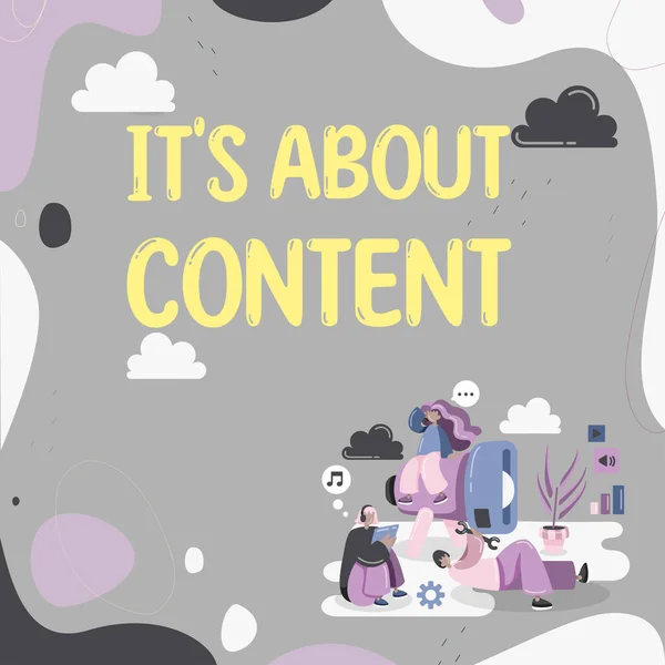 Sinal Texto Mostrando Content Concept Significando Site Crucial Engajamento Informativo — Fotografia de Stock