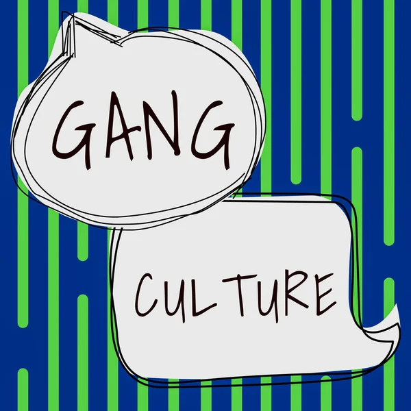 Text Titulek Prezentující Gang Kultury Slovo Pro Konkrétní Organizaci Zločinců — Stock fotografie
