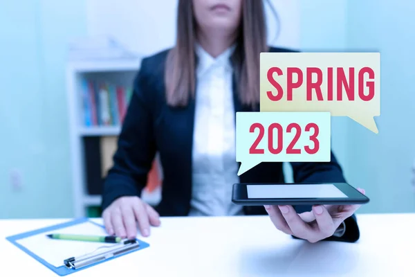 Text Som Visar Inspiration Våren 2023 Näringsidétid Året Blommorna Stiger — Stockfoto