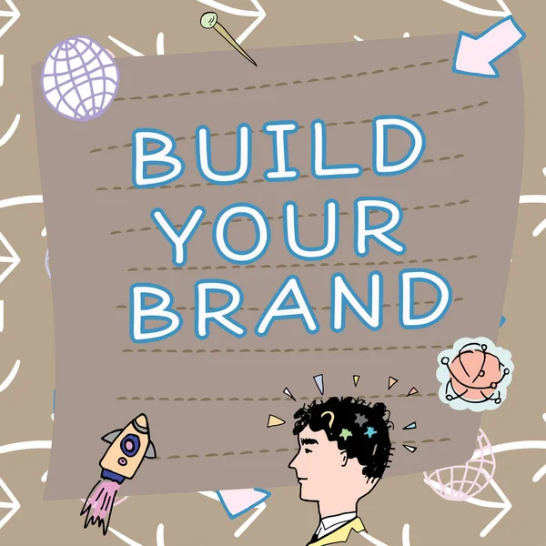 Εννοιολογική Απεικόνιση Build Your Brand Internet Concept Κάντε Μια Εμπορική — Φωτογραφία Αρχείου