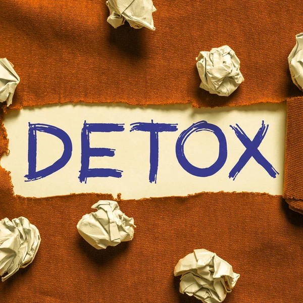 Ispirazione Mostrando Segno Detox Foto Concettuale Momento Dieta Nutrizione Salute — Foto Stock