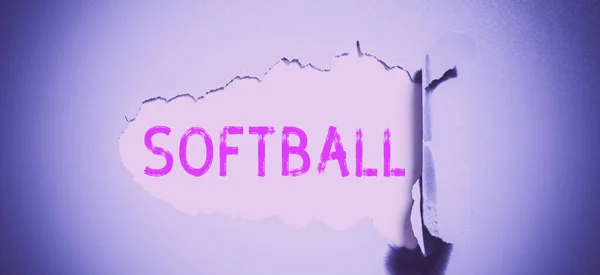 Testo Che Mostra Ispirazione Softball Parola Uno Sport Simile Baseball — Foto Stock