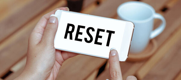 Text caption presenting Reset, Business approach cause device return to its factory mode Set again zero start point