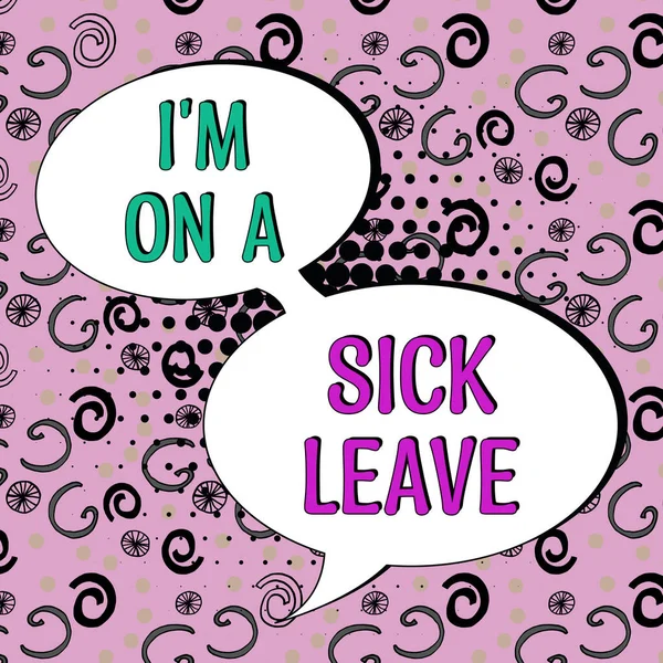 Текстовий Знак Показує Sick Leave Огляд Бізнесу Виплатив Час Поза — стокове фото
