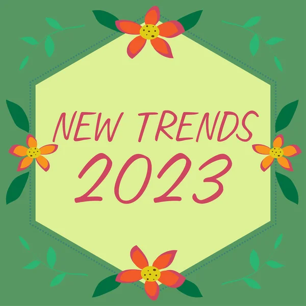 New Trends 2023 텍스트 인터넷 컨셉트 방향은 — 스톡 사진