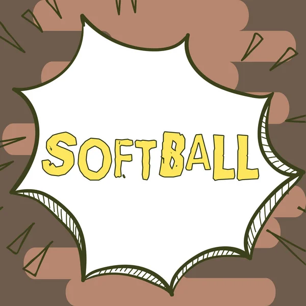 Tekst Pokazujący Inspirację Softball Biznes Podejście Sport Podobny Baseballu Grał — Zdjęcie stockowe
