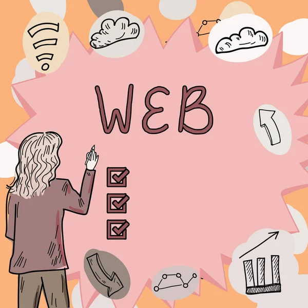 Schrijven Weergeven Van Tekst Web Business Concept Een Systeem Van — Stockfoto