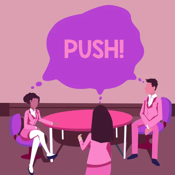 Text Zobrazující Inspiraci Push Word Pro Posun Vpřed Pomocí Síly — Stock fotografie