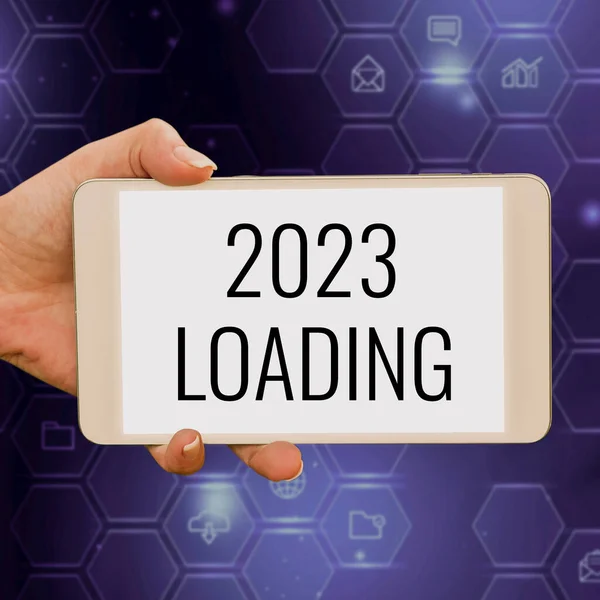 Konsept Görüntü 2023 Yükleme Vitrini Gelecek Yılın Reklamları Gelecek Etkinliği — Stok fotoğraf