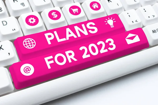 Leyenda Conceptual Planes Para 2023 Word Escrito Una Intención Decisión —  Fotos de Stock
