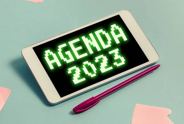 Legenda Conceitual Agenda 2023 Abordagem Empresarial Lista Atividades Para Quais — Fotografia de Stock