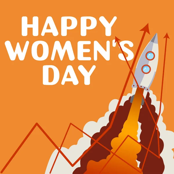 Bildunterschrift Großansicht Des Bildes Mit Der Bildunterschrift Happy Women Day — Stockfoto