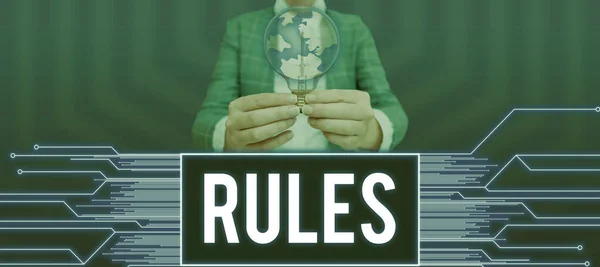 Inspiración Mostrando Signos Reglas Concepto Negocio Ejercer Máxima Autoridad Poder — Foto de Stock