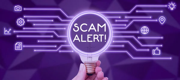 Text Caption Presenting Scam Alert Business Overview Warning Someone Scheme — Stock Photo, Image