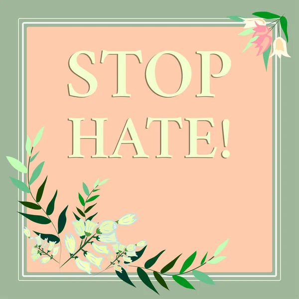 Display Concettuale Stop Hate Panoramica Aziendale Prevenire Pressione Aggressiva Intimidazione — Foto Stock
