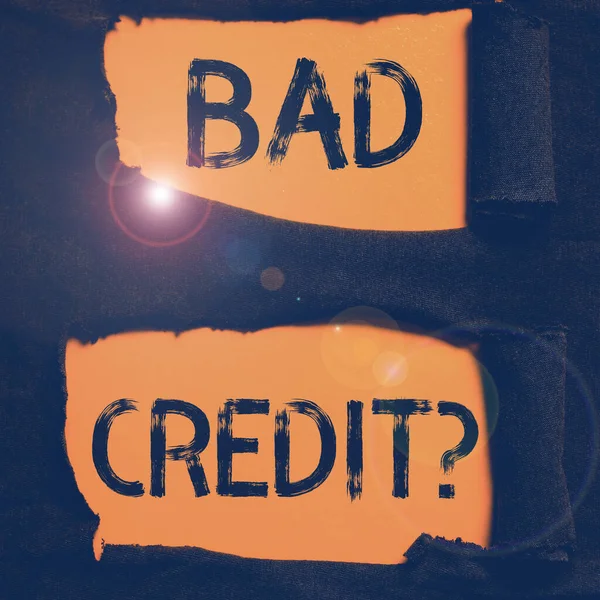 Текст Показує Натхнення Поганий Кредит Слово Пропонує Допомогу Після Повернення — стокове фото