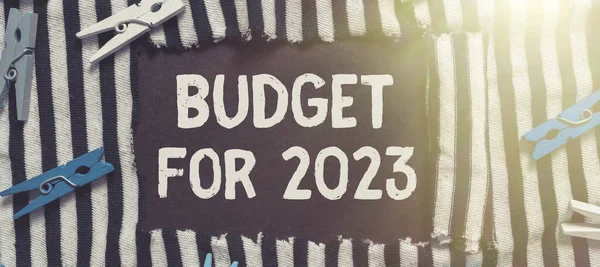 Texto Inspirador Orçamento Para 2023 Ideia Empresarial Estimativas Escritas Receitas — Fotografia de Stock