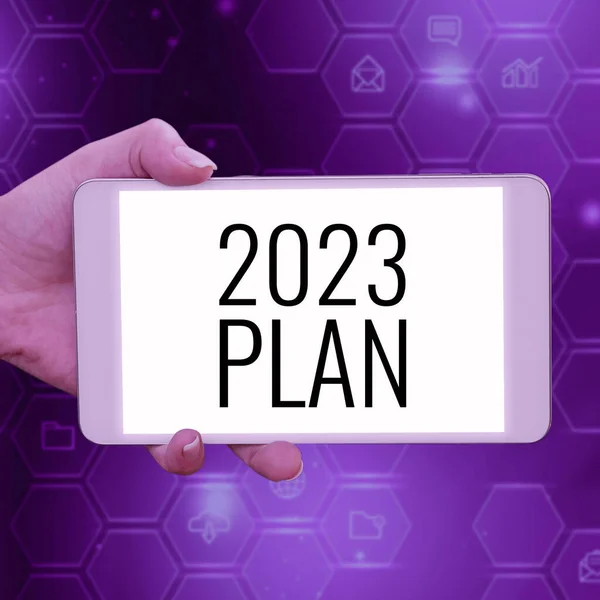 Affichage Conceptuel 2023 Plan Concept Signifiant Établir Vos Objectifs Plans — Photo