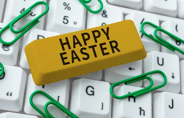 Znamení Zobrazující Veselé Velikonoce Internet Koncept Křesťanská Hostina Připomínající Vzkříšení — Stock fotografie
