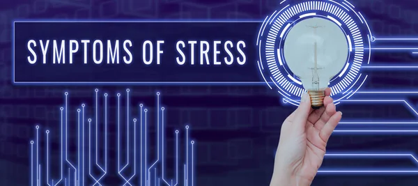Text Bildtext Presentera Symptom Stress Business Showcase Fungerar Som Symptom — Stockfoto