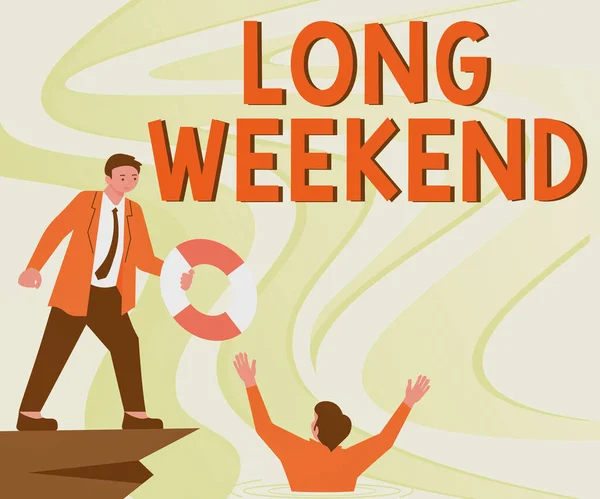 Zarejestruj Wyświetlanie Długi Weekend Słowo Długie Wakacje Sezon Wakacyjny Relaks — Zdjęcie stockowe