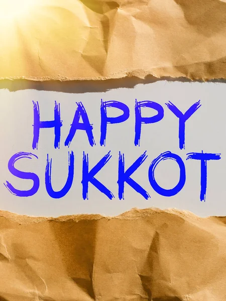 Textový Nápis Zobrazující Happy Sukkot Konceptuální Foto Irsko Oslava Zelený — Stock fotografie