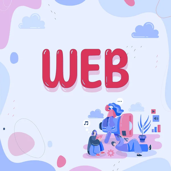 Conceptuele Weergave Web Word Geschreven Een Systeem Van Internetservers Die — Stockfoto