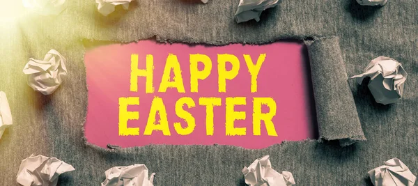 Kézírás Szöveg Boldog Húsvétot Üzleti Koncepció Keresztény Ünnep Megemlékezés Jézus — Stock Fotó
