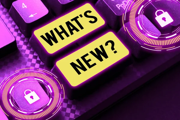 Conceptuele Weergave Wat Nieuw Business Concept Vragen Laatste Updates Trends — Stockfoto