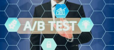 Gösterim metni A by B Test, İş konsepti Basit Kısa Anket Araştırma Araştırması Sorgu Araştırması
