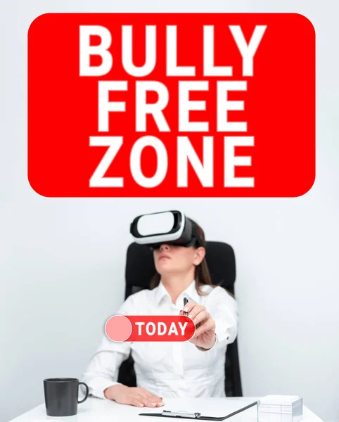 Εγγραφείτε Στην Οθόνη Bully Free Zone Επιχειρηματική Προσέγγιση Σέβεστε Τους — Φωτογραφία Αρχείου