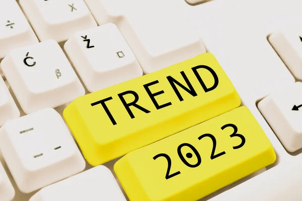 Text Schreiben Trend 2023 Konzept Das Dinge Meint Die Aktuellen — Stockfoto