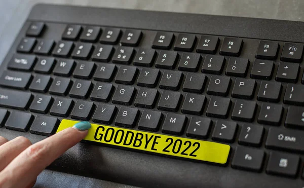 Konzeptionelle Anzeige Goodbye 2023 Geschäftskonzept Frohe Weihnachten Gruß Die Menschen — Stockfoto