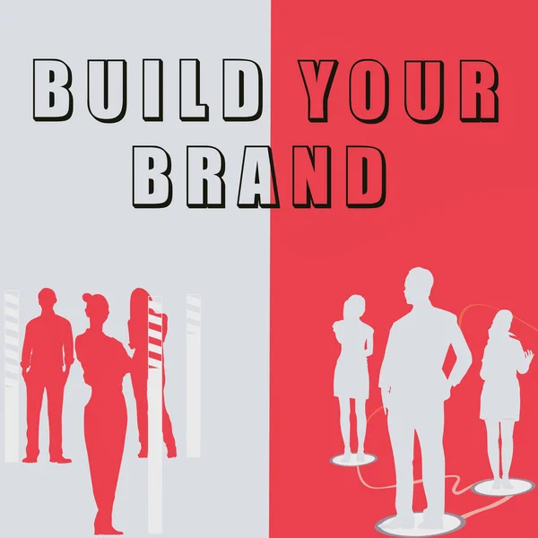 树立你的品牌 创造一个商业身份营销广告的启示 — 图库照片