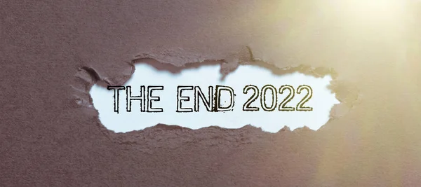 Pisanie Wyświetlania Tekstu Koniec 2022 Pomysł Biznes Szczęśliwego Nowego Roku — Zdjęcie stockowe