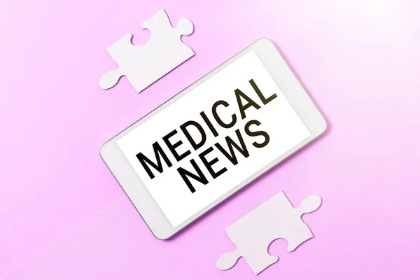Conceptual display Medical News, Word for report or noteworthy information on medical breakthrough